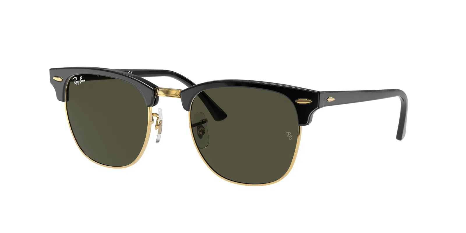 Ray-Ban Clubmaster 0RB3016 Sunglasses - Grey On Black - view 6